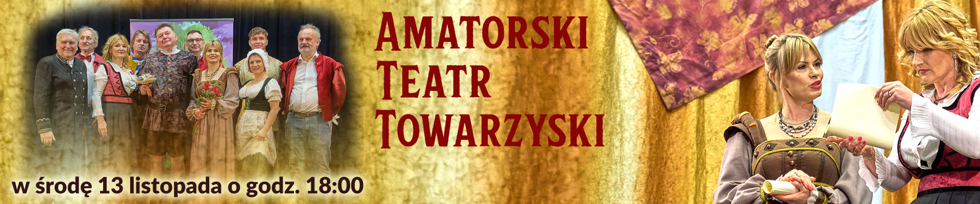 Komedia Williama Szekspira „Wesołe Kumoszki z Windsoru” w wykonaniu Amatorskiego Teatru Towarzyskiego